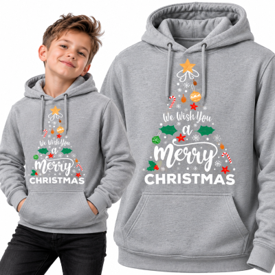 BLUZA Z KAPTUREM  ŚWIĄTECZNA MERRY MERRY CHRISTMAS 6